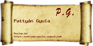 Pattyán Gyula névjegykártya
