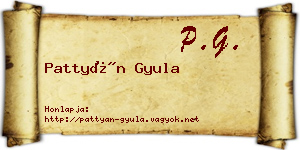 Pattyán Gyula névjegykártya